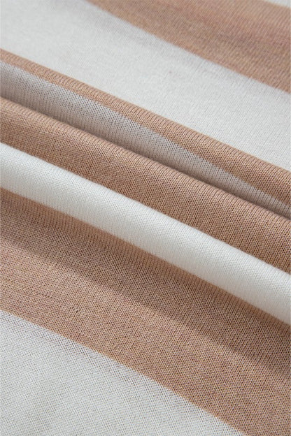Stripe Colorblock Crewneck Drop Shoulder Sweater