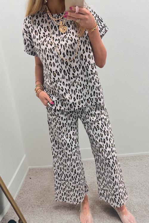 Leopard Tee and Pants Set