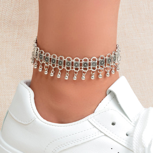 Ethnic Barefoot Sandal Beach Foot Jewellery Antique Silver Beads