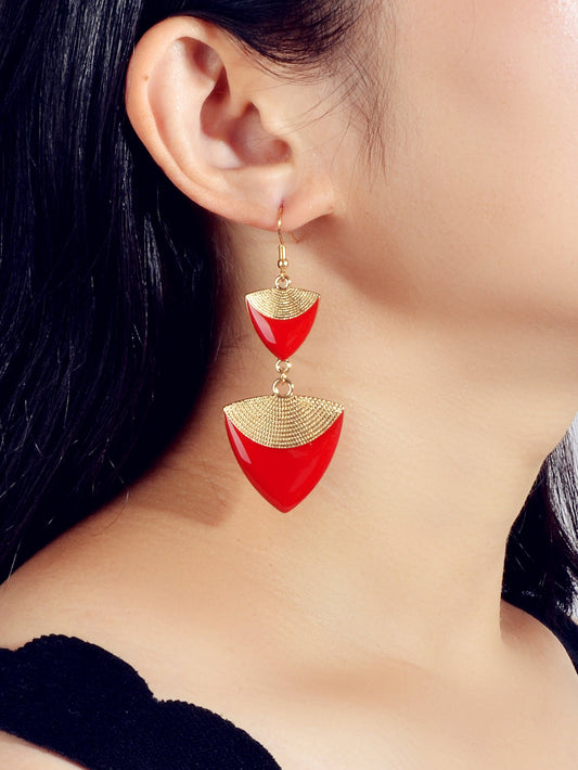 Indian Ethnic Traditional Jewellery Boho Chic Red Drop Dangle Earrings