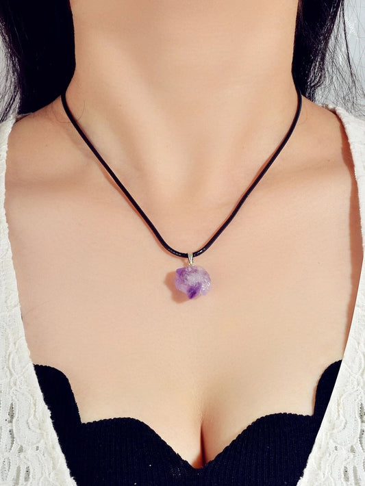 Purple Stone Jewellery 100% Natural Amethyst Quartz Crystal Charm