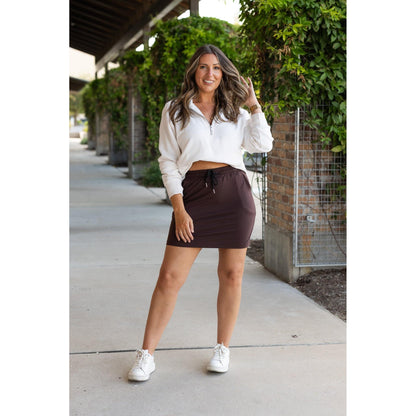 Bridget - Brown Jogger Skirt