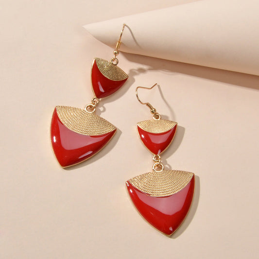 Indian Ethnic Traditional Jewellery Boho Chic Red Drop Dangle Earrings