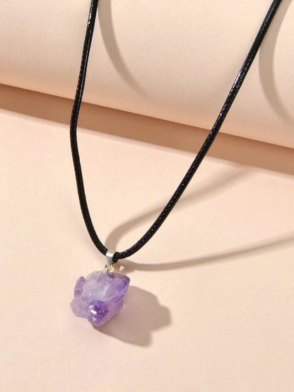 Purple Stone Jewellery 100% Natural Amethyst Quartz Crystal Charm
