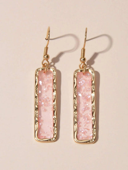 Fashion Jewellery Pink Acrylic Square Drop Earrings Wholesale Price