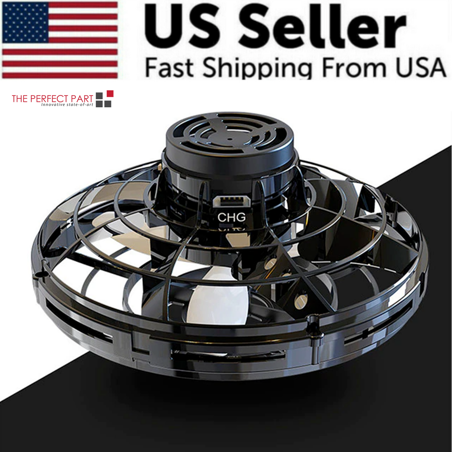 Flying Fidget Spinner Drone Ball UFO Stress Focus Hand Fun Toy LED