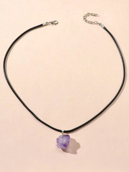 Purple Stone Jewellery 100% Natural Amethyst Quartz Crystal Charm