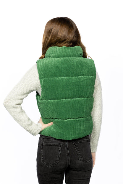 Cropped Corduroy Puffer Vest