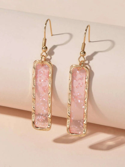 Fashion Jewellery Pink Acrylic Square Drop Earrings Wholesale Price