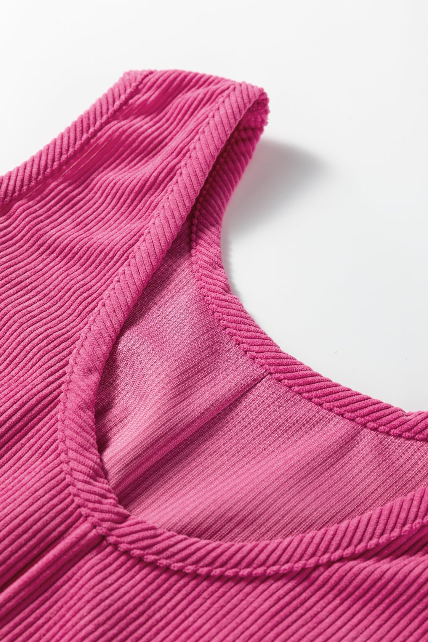 Solid Corduroy Sleeveless Pocketed Mini Dress