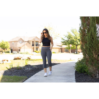 Dani - Charcoal Capri with Pockets