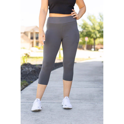 Dani - Charcoal Capri with Pockets