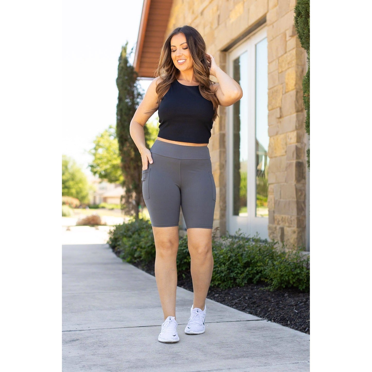 Christy - Charcoal 7-inch Biker Shorts