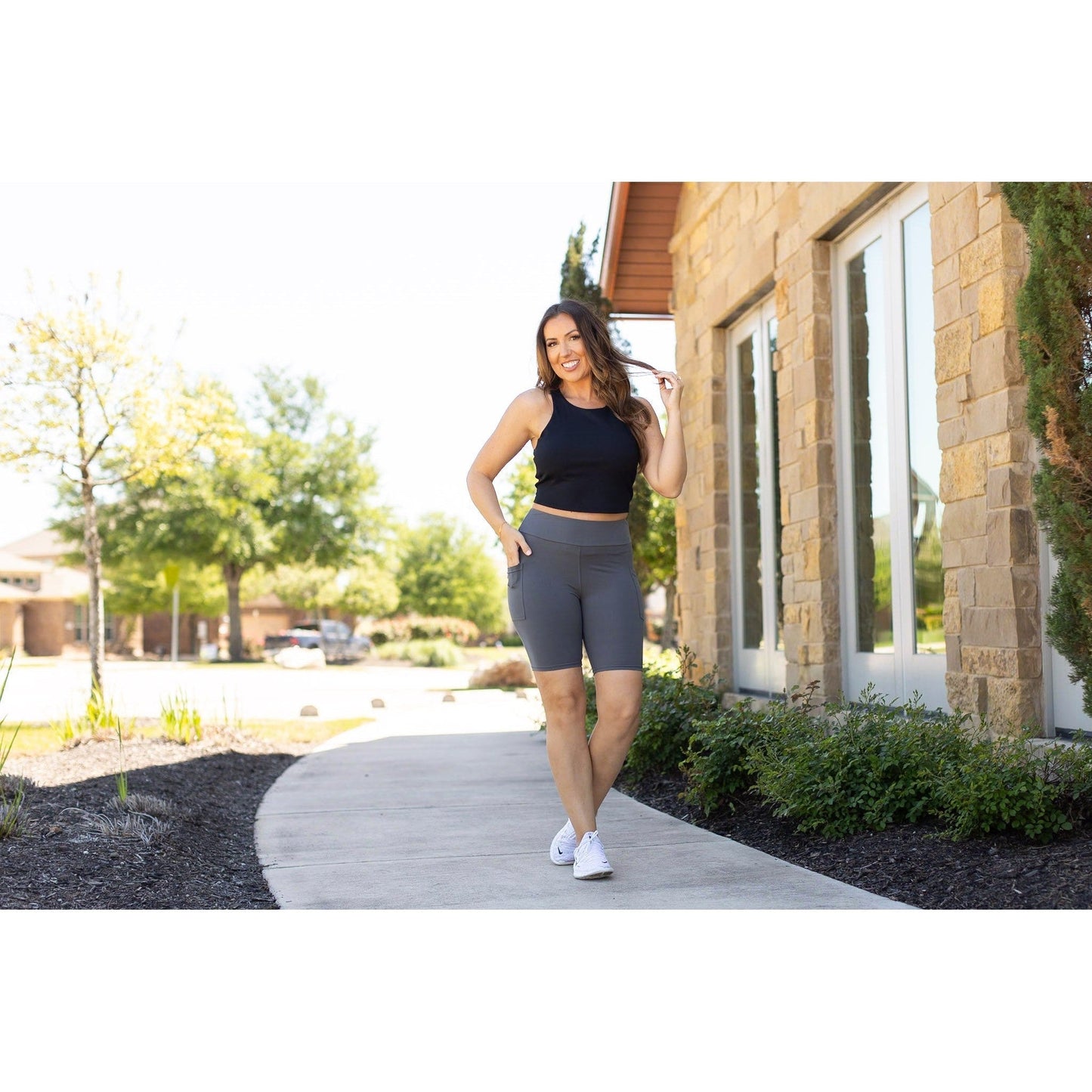 Christy - Charcoal 7-inch Biker Shorts