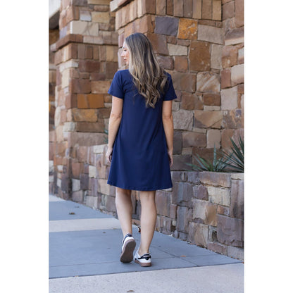 Kacey - Navy Swing Dress