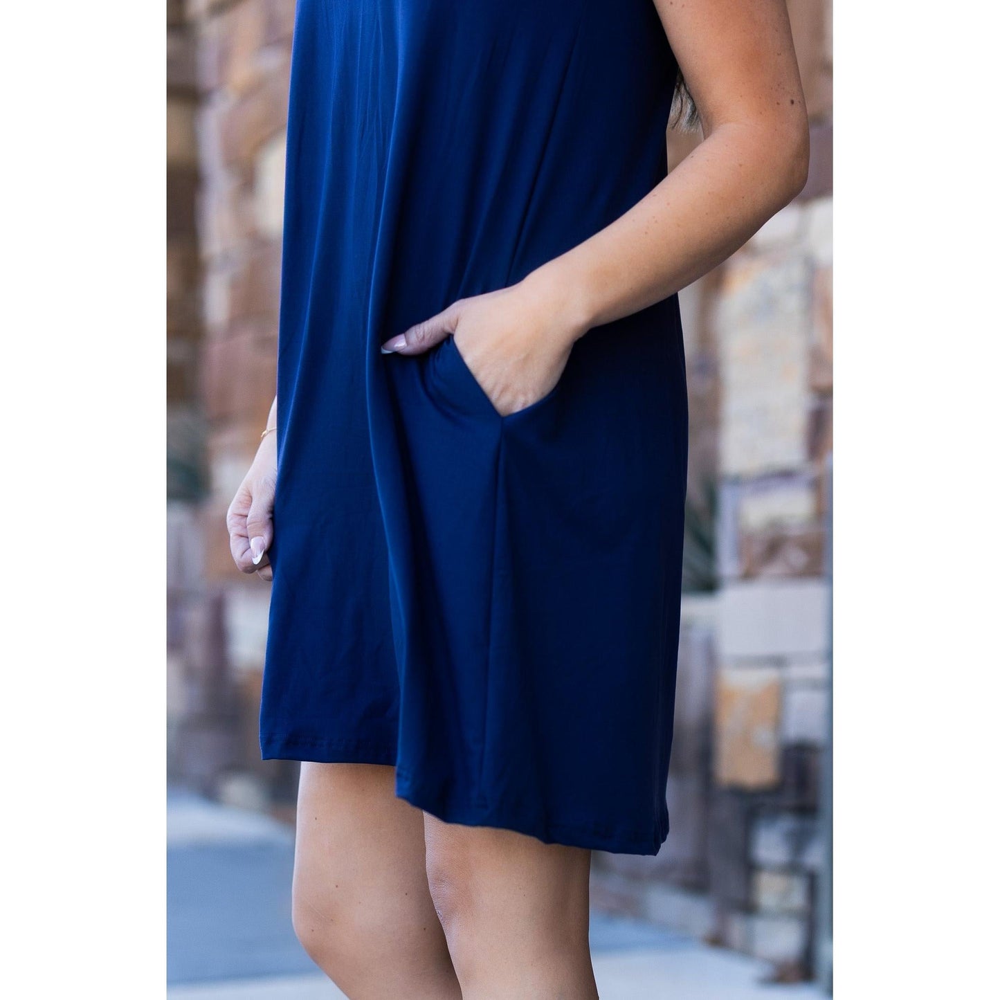 Kacey - Navy Swing Dress