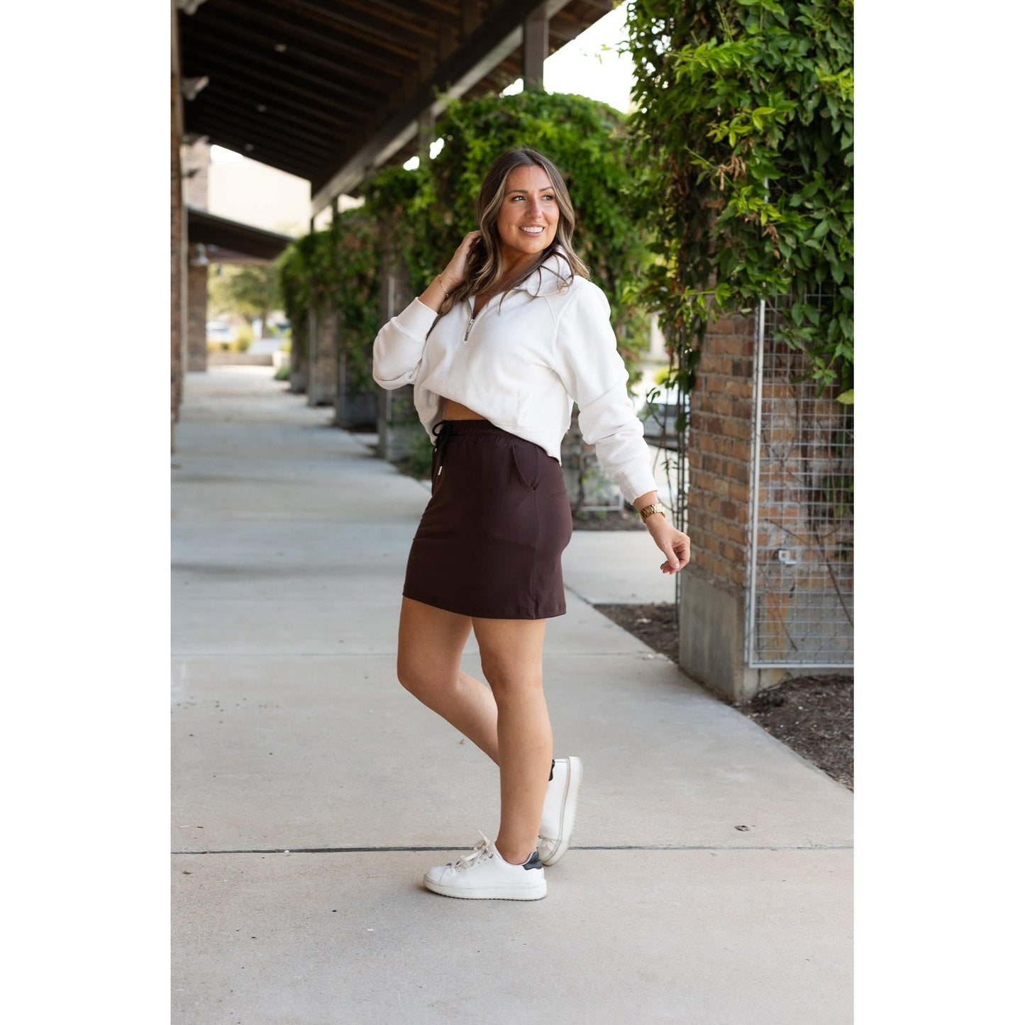 Bridget - Brown Jogger Skirt