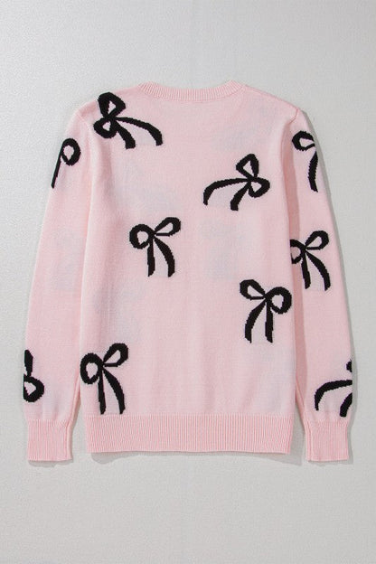 Bow Knit Crewneck Sweater