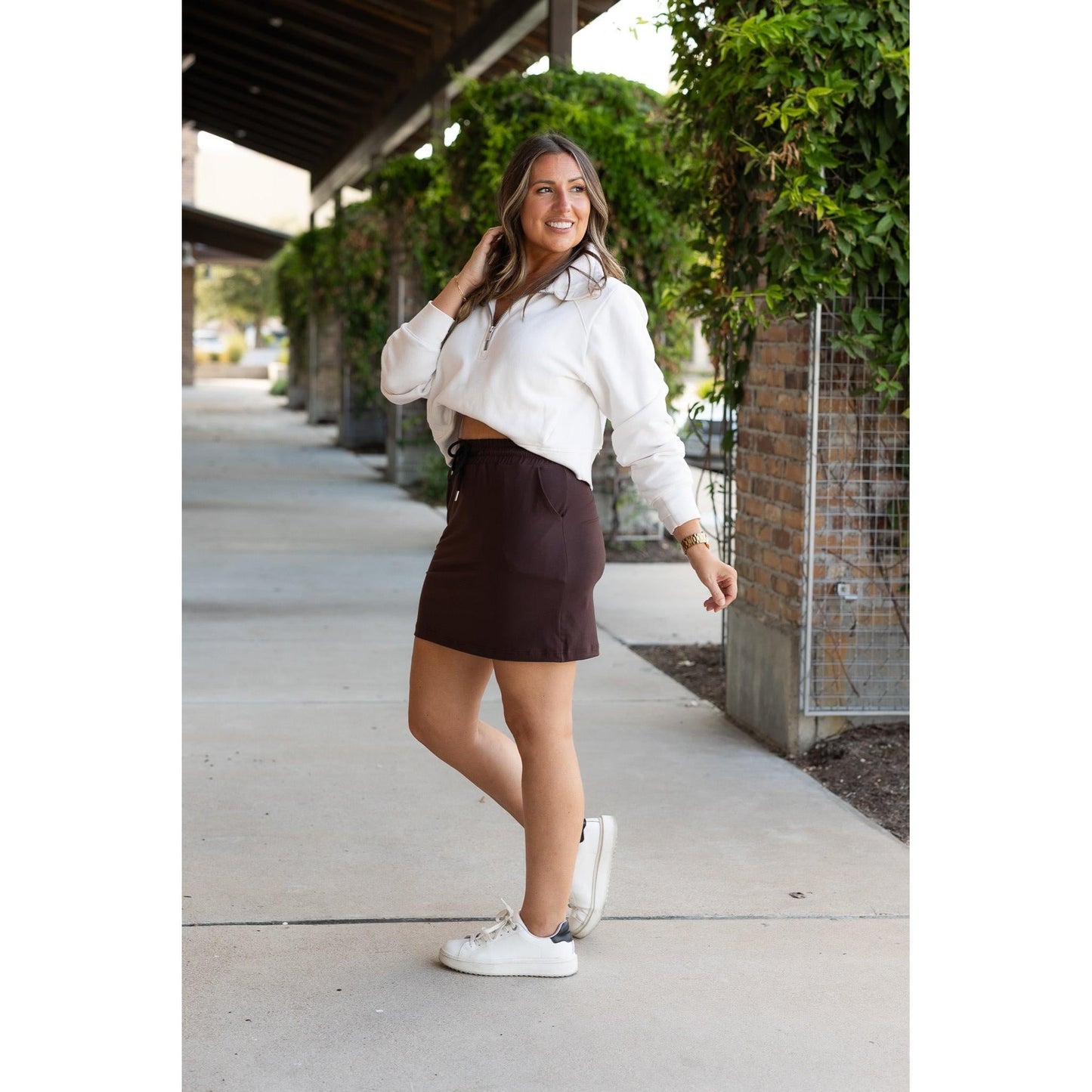 Bridget - Brown Jogger Skirt