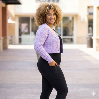 Curvy Collection - BLACK FULL-LENGTH Leggings with POCKET
