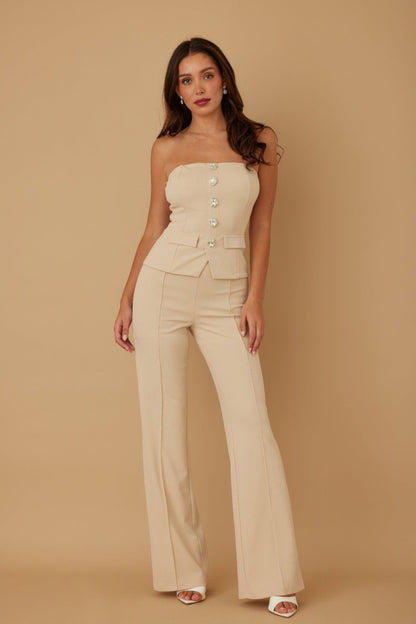 Classy Two Piece Sets With Oval Crystal Stone