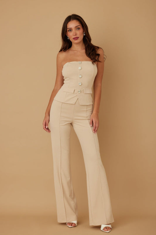 Classy Two Piece Sets With Oval Crystal Stone