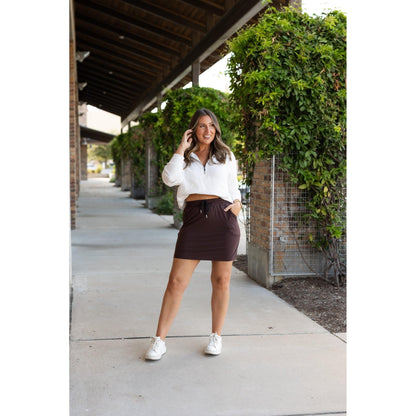 Bridget - Brown Jogger Skirt