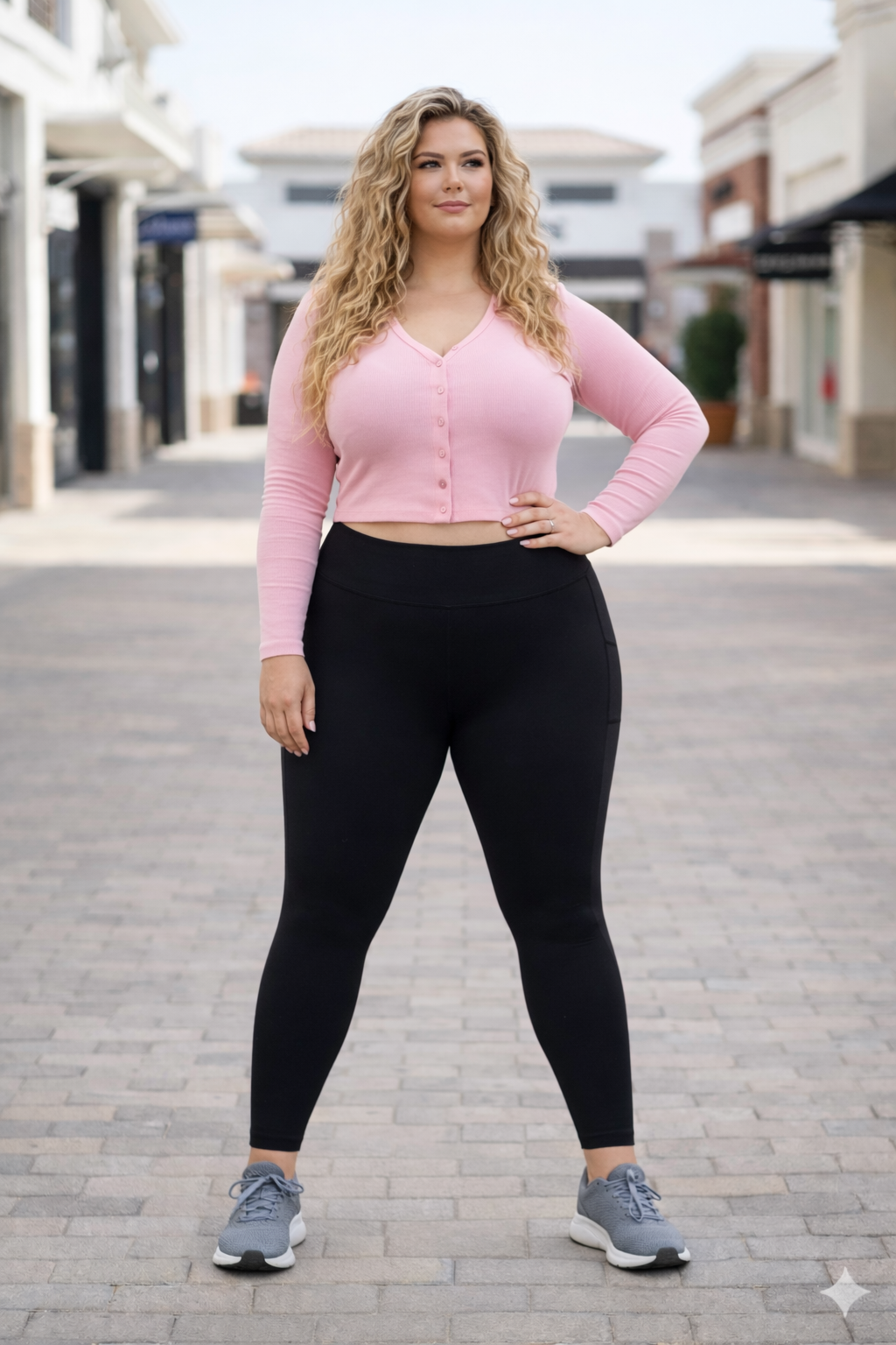 Curvy Collection - BLACK FULL-LENGTH Leggings with POCKET