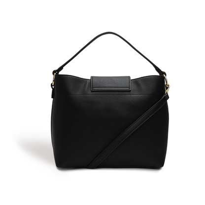 Sara Black Vegan Hobo Bag