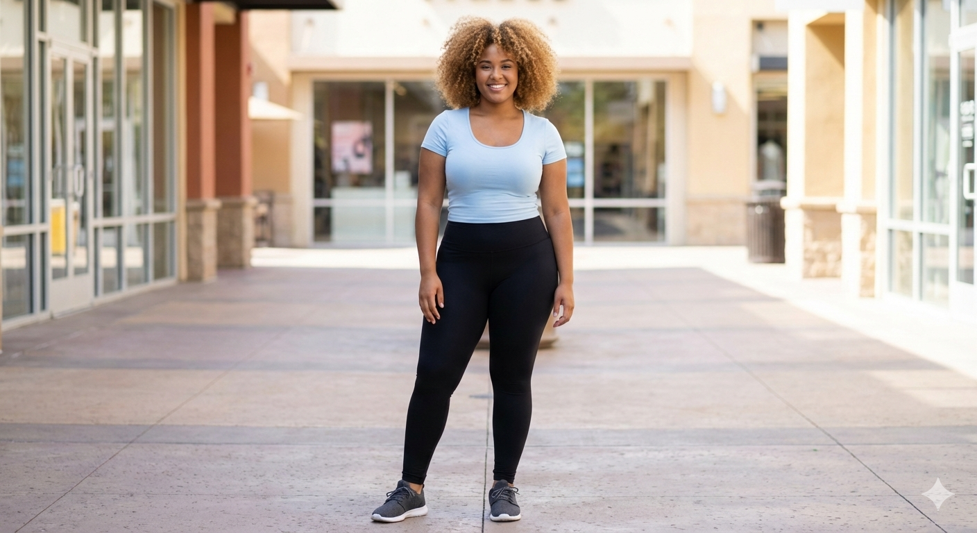 Curvy Collection - BLACK FULL-LENGTH Leggings with POCKET