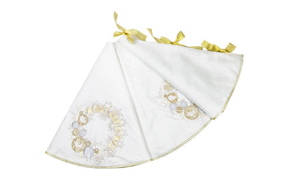 ML17119 Ornament Wreath Tree Skirt, 56"Rnd