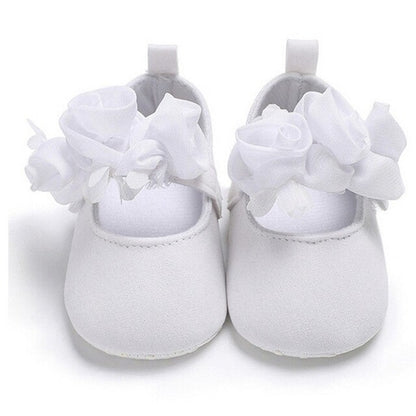 Newborn Girls Baby Crib Shoes Flower Soft Sole