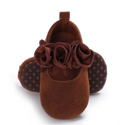Newborn Girls Baby Crib Shoes Flower Soft Sole