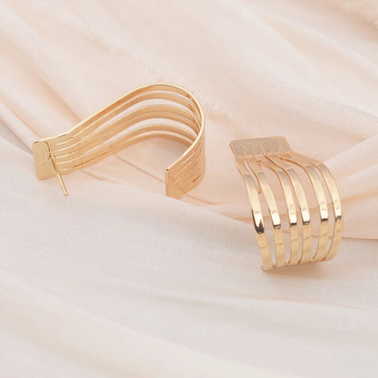 Retro Metal Bend Dangle Earrings for Women
