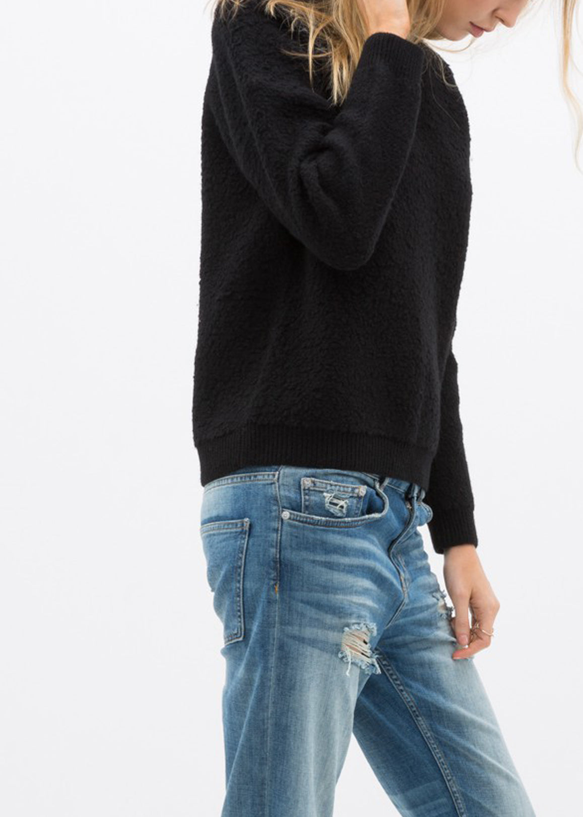 Rag Wool Knit Crew Neck Sweater