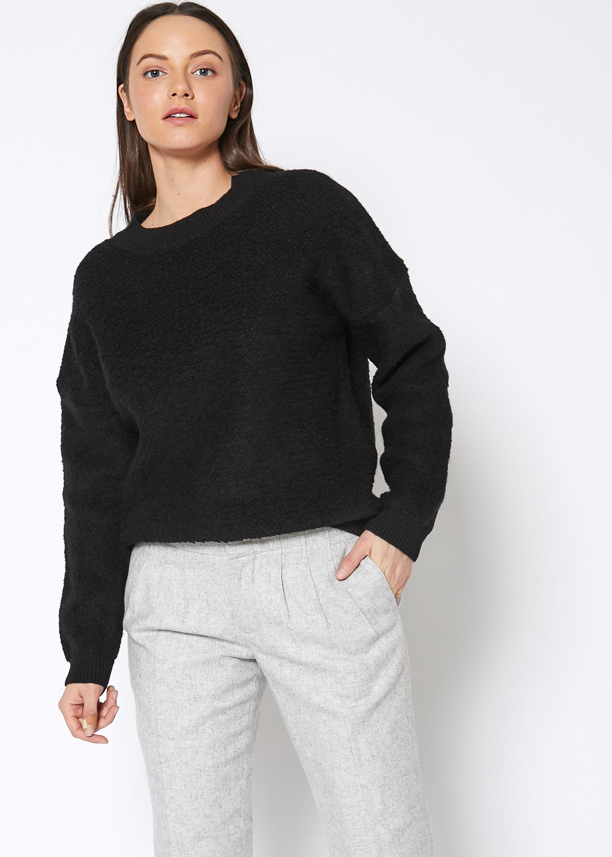 Rag Wool Knit Crew Neck Sweater