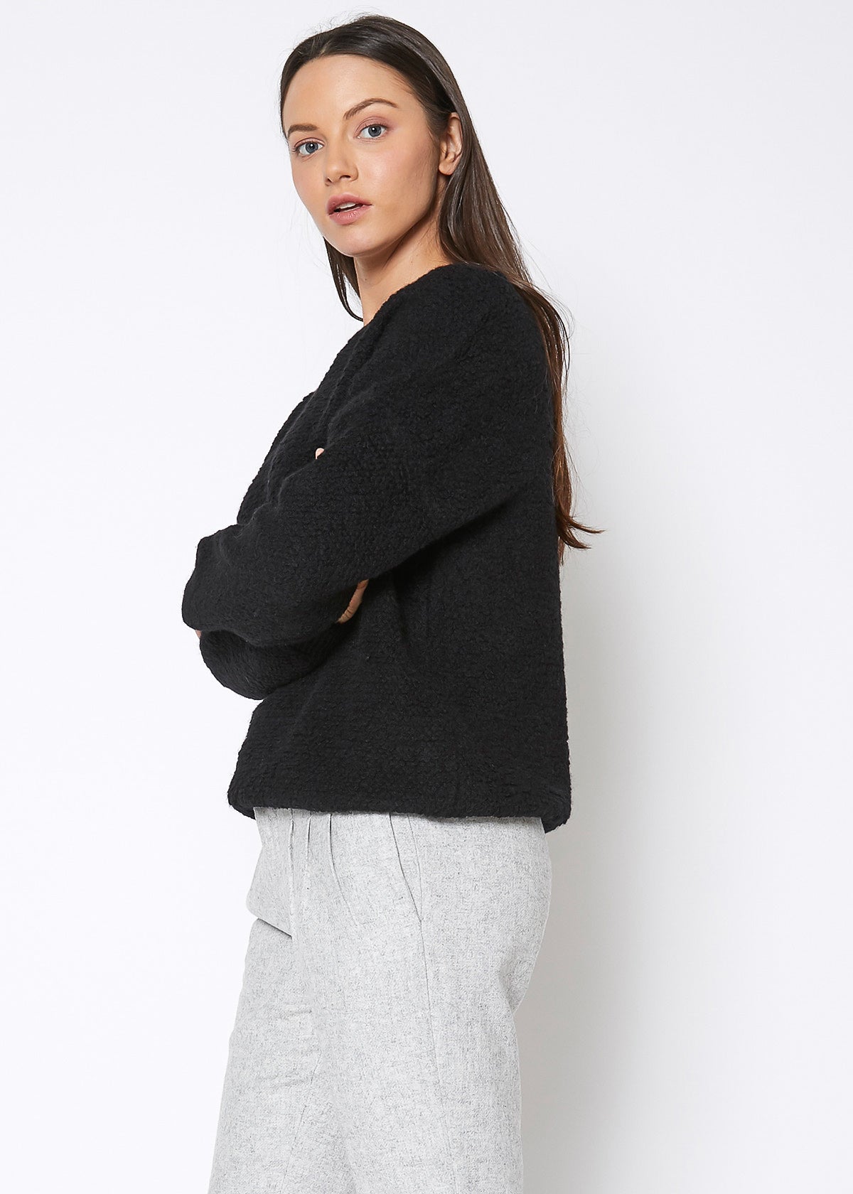 Rag Wool Knit Crew Neck Sweater