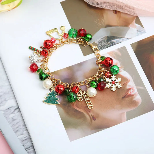 Vicky-Home Christmas Bracelet Gift Jewelry for Women Girls Kids Jingle