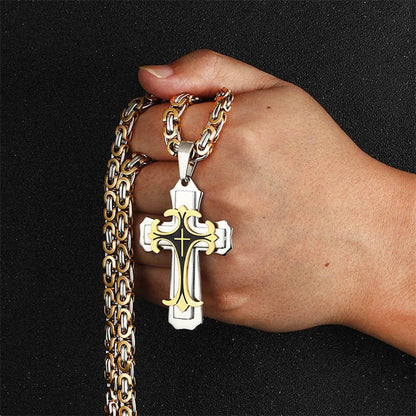 Fashion Jewelry Christian Trinity Latin Cross Necklace For Men