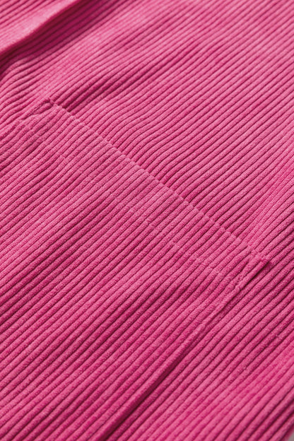 Solid Corduroy Sleeveless Pocketed Mini Dress