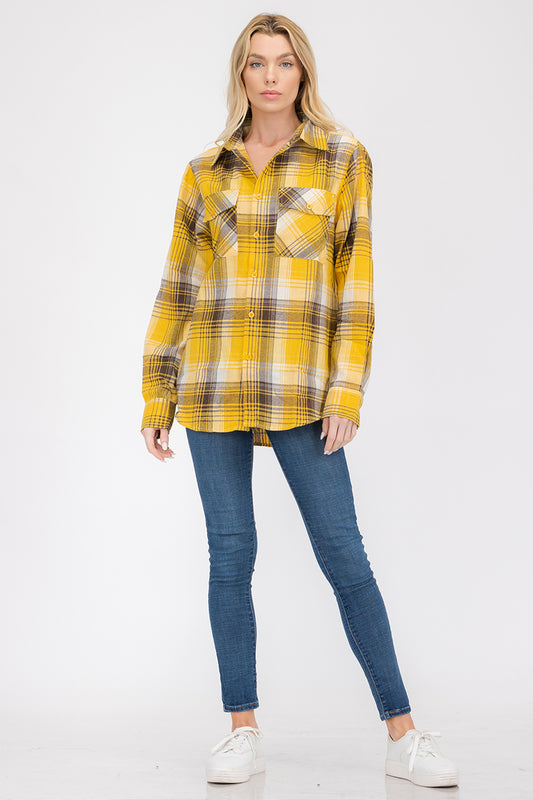 Oversize Boyfriend Plaid Checkered Flannel FL102