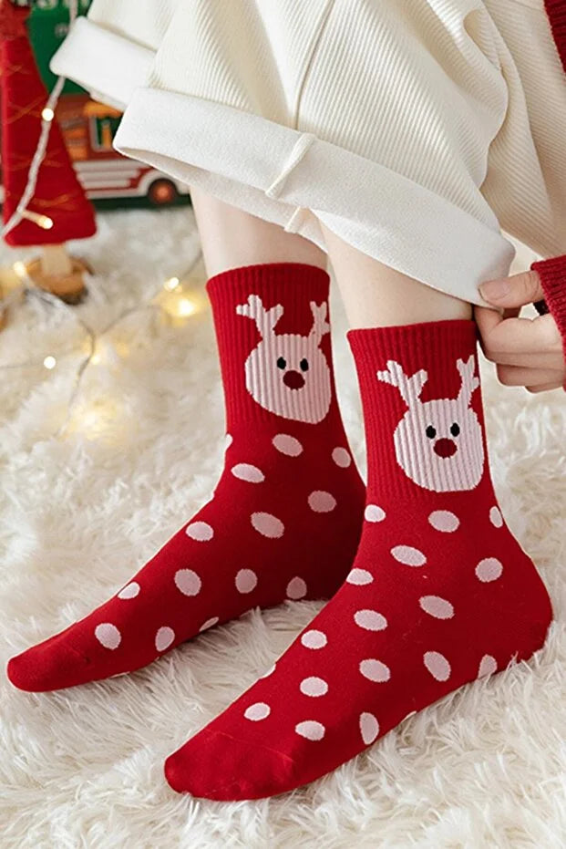 4 Pair Unisex Christmas Socks Soft Warm Daily Winter Wear