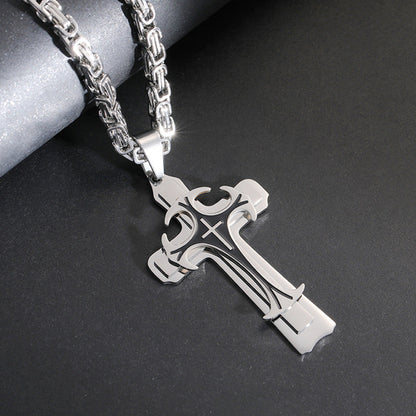 Fashion Jewelry Christian Trinity Latin Cross Necklace For Men