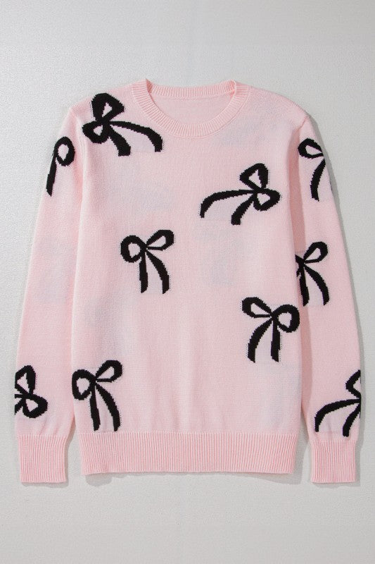 Bow Knit Crewneck Sweater