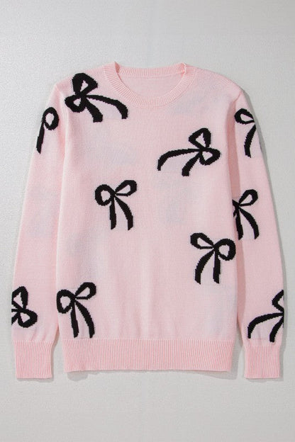 Bow Knit Crewneck Sweater
