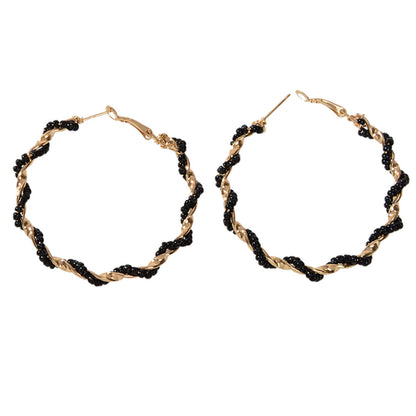 Bohemian Jewellery Seed Beads Decor Handmade Big Hoop Earrings Tribal