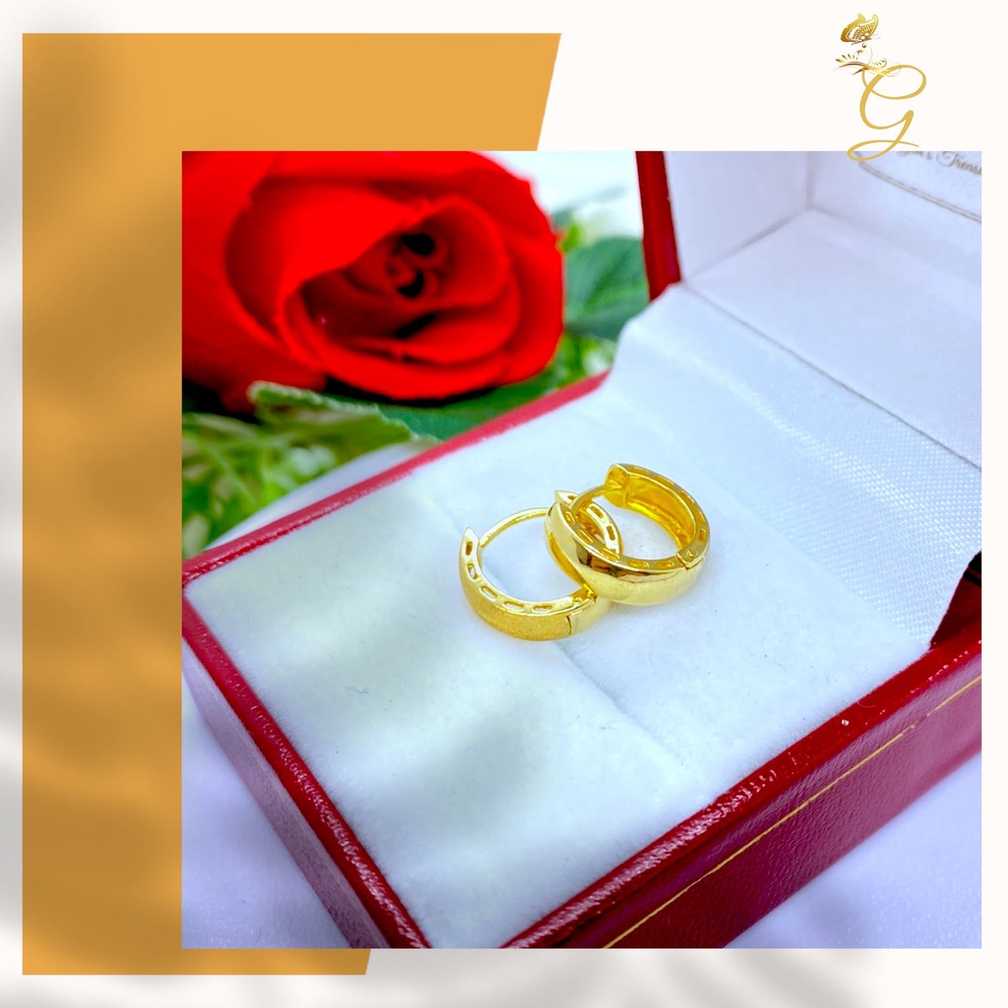 18K Real Gold Huggie  Earrings