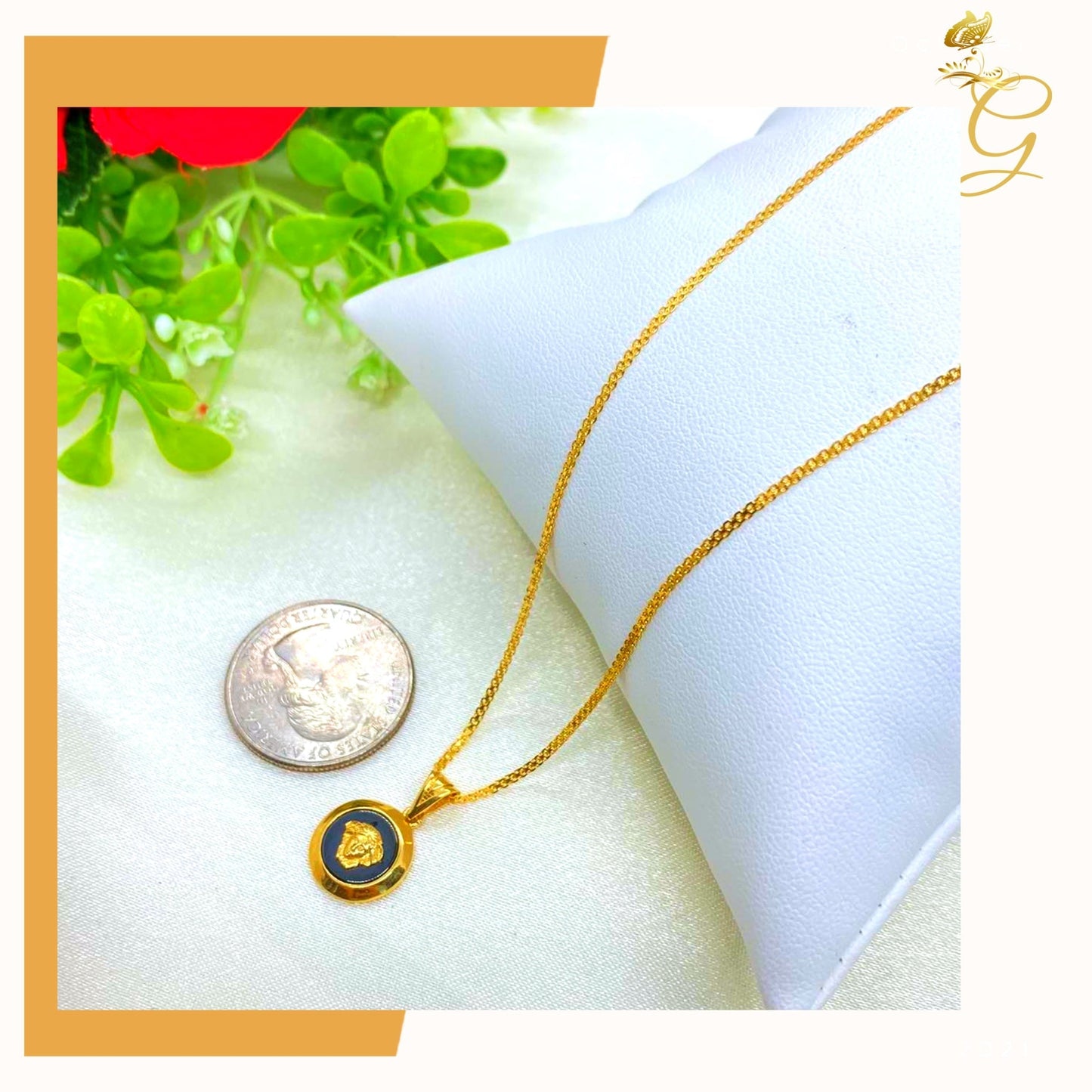 18K Real Gold Necklace 18”