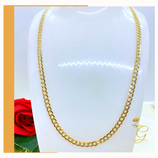 10K Gold Diamond cut Cuban link Chain 24” 4.41  MM Width