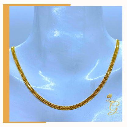 18K Real Gold Bismark Chain 16”